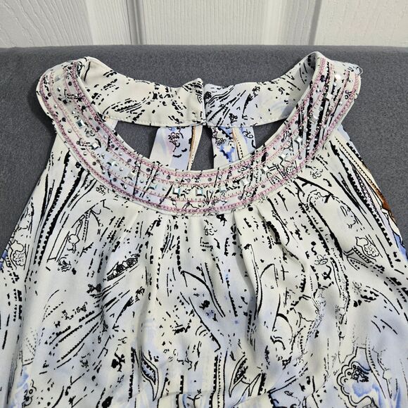 White House Black Market Women S Aztec Sequin Studded Halter Dress Open Back - Picture 5 of 16